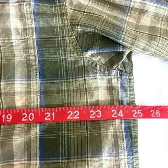 CARHARTT Green Plaid Durable 100% Cotton Long Sleeve Button Down Shirt Size L - Picture 13 of 14